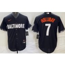 Men's Baltimore Orioles #7 Jackson Holliday Black City Connect Cool Base Jersey