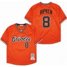 Men's Baltimore Orioles #8 Cal Ripken Orange 1975 Throwback Jersey