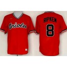 Men's Baltimore Orioles #8 Cal Ripken Orange Throwback Cooperstown Limited Jersey