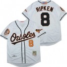 Men's Baltimore Orioles #8 Cal Ripken White 2001 Throwback Jersey