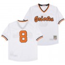 Men's Baltimore Orioles #8 Cal Ripken White Mesh Throwback Jersey
