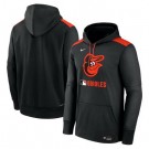 Men's Baltimore Orioles Black Authentic Collection Performance Pullover Hoodie