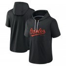 Men's Baltimore Orioles Black Short Sleeve Team Pullover Hoodie 306600