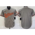 Men's Baltimore Orioles Blank Gray Team Logo Cool Base Jersey