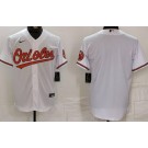 Men's Baltimore Orioles Blank White Team Logo Cool Base Jersey