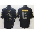 Men's Baltimore Ravens #12 Rashod Bateman Limited Black Gold Vapor Jersey