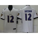 Men's Baltimore Ravens #12 Rashod Bateman Limited White Vapor Untouchable Jersey