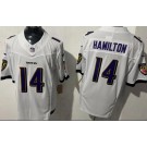 Men's Baltimore Ravens #14 Kyle Hamilton Limited White FUSE Vapor Jersey
