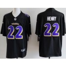 Men's Baltimore Ravens #22 Derrick Henry Limited Black Fashion Vapor Jersey