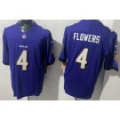 Men's Baltimore Ravens #4 Zay Flowers Limited Purple FUSE Vapor Jersey