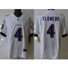 Men's Baltimore Ravens #4 Zay Flowers Limited White FUSE Vapor Jersey