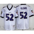 Men's Baltimore Ravens #52 Ray Lewis White 2000 Throwback Jersey