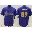 Men's Baltimore Ravens #89 Mark Andrews Limited Purple Alternate Baseball Jersey