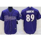 Men's Baltimore Ravens #89 Mark Andrews Limited Purple Baseball Jersey
