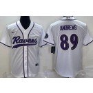 Men's Baltimore Ravens #89 Mark Andrews Limited White Baseball Jersey