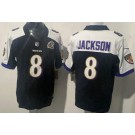 Men's Baltimore Ravens #8 Lamar Jackson Limited Black Thanksgiving Fashion Vapor Jersey