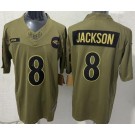 Men's Baltimore Ravens #8 Lamar Jackson Limited Green 2025 Salute To Service Jersey