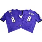 Men's Baltimore Ravens #8 Lamar Jackson Limited Purple FUSE Vapor Jersey