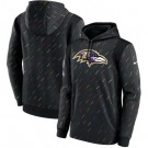 Men's Baltimore Ravens Black 2021 Crucial Catch Therma Pullover Hoodie