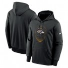 Men's Baltimore Ravens Black Icon Performance Pullover Hoodie