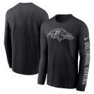 Men's Baltimore Ravens Black RFLCTV Long Sleeve T Shirt