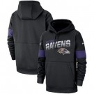 Men's Baltimore Ravens Black Sideline Arch Jersey Performance Pullover Hoodie