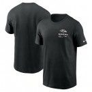 Men's Baltimore Ravens Black Sideline Infograph Lockup Performance T Shirt