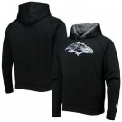 Men's Baltimore Ravens Black Training Collection Raglan Pullover Hoodie
