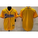 Men's Baltimore Ravens Blank Limited Yellow Baseball Jersey