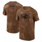 Men's Baltimore Ravens Brown 2023 Salute To Service Sideline T Shirt