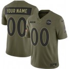 Men's Baltimore Ravens Custom Limited Green 2025 Salute To Service Jersey