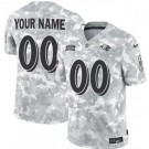 Men's Baltimore Ravens Customized Limited Arctic Camo 2024 Salute to Service Jersey