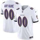 Men's Baltimore Ravens Customized Limited White FUSE Vapor Jersey