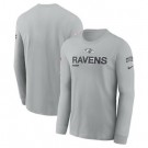 Men's Baltimore Ravens Gray 2024 Salute To Service Long Sleeve T Shirt