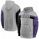 Men's Baltimore Ravens Gray Heathered Heritage Tri Blend Pullover Hoodie