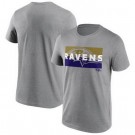 Men's Baltimore Ravens Gray Square Off Tri Blend T Shirt