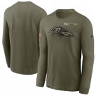 Men's Baltimore Ravens Olive 2021 Salute To Service Performance Long Sleeve T-Shirt