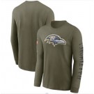 Men's Baltimore Ravens Olive 2022 Salute To Service Long Sleeve T Shirt