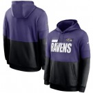 Men's Baltimore Ravens Purple Black Sideline Impact Lockup Performance Pullover Hoodie