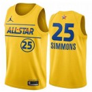 Men's Ben Simmons Yellow 2021 All Star Hot Press Jersey