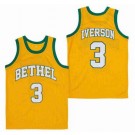 Men's Bethel Bruins #3 Allen Iverson Yellow Basketball Jersey
