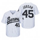 Men's Birmingham Barons #45 Michael Jordan White Stripes Baseball Jersey