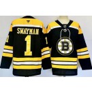 Men's Boston Bruins #1 Jeremy Swayman Black Authentic Jersey