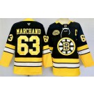 Men's Boston Bruins #63 Brad Marchand Black 100th Anniversary Authentic Jersey