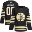 Men's Boston Bruins Customized Black 100th Anniversary Authentic Jersey