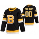 Men's Boston Bruins Customized Black Alternate Authentic Jersey