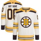 Men's Boston Bruins Customized Cream 100th Anniversary Authentic Jersey