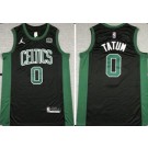 Men's Boston Celtics #0 Jayson Tatum Black Statement Icon Sponsor Swingman Jersey