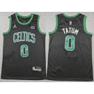Men's Boston Celtics #0 Jayson Tatum Black Statement Sponsor Swingman Jersey