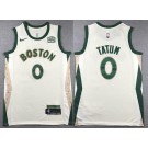 Men's Boston Celtics #0 Jayson Tatum Cream 2023 City Icon Sponsor Swingman Jersey